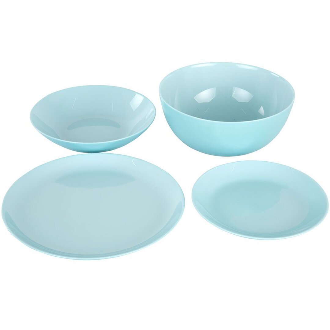 Luminarc Diwali Turquoise Plate Set 19 Pieces