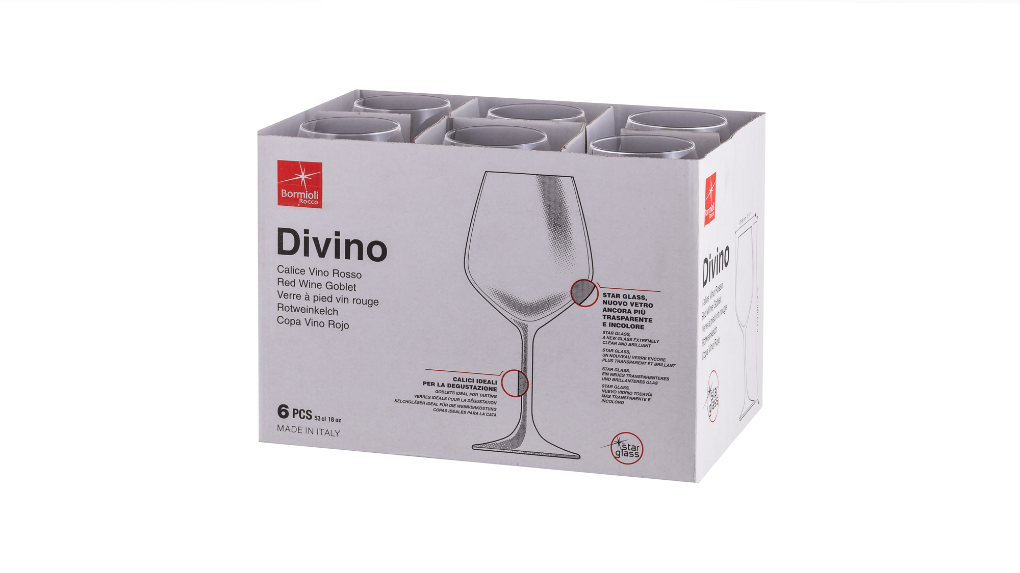 Bormioli Rocco Divino Gotë Vere, 53 Cl, 6 Copë