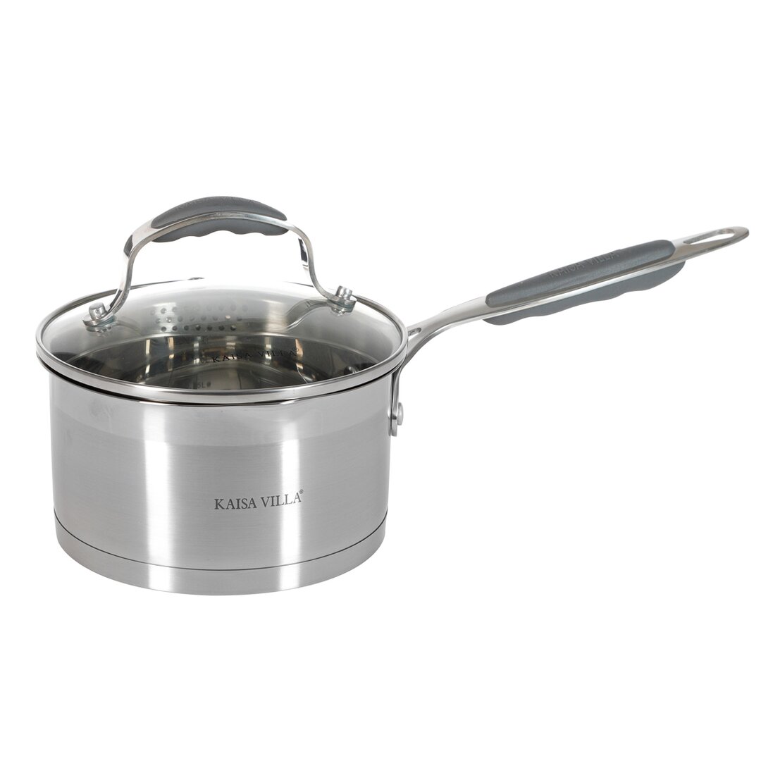 Kaisa Villa Stainless Steel Sauce Pan with Lid 16x9 Cm, 1.6 Lt, 1 Piece