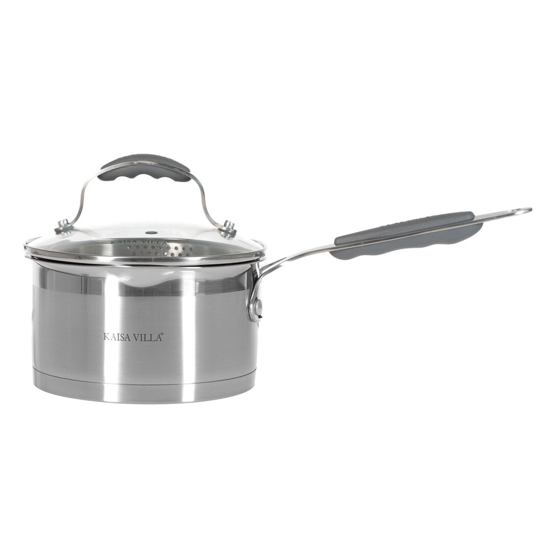 Kaisa Villa Stainless Steel Sauce Pan with Lid 16x9 Cm, 1.6 Lt, 1 Piece