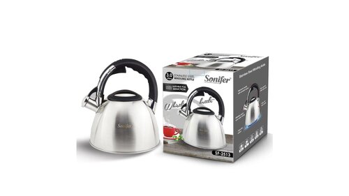 Sonifer Stainless Steel Kettle Black S, 3 Lt, SF-2513, 1 Piece