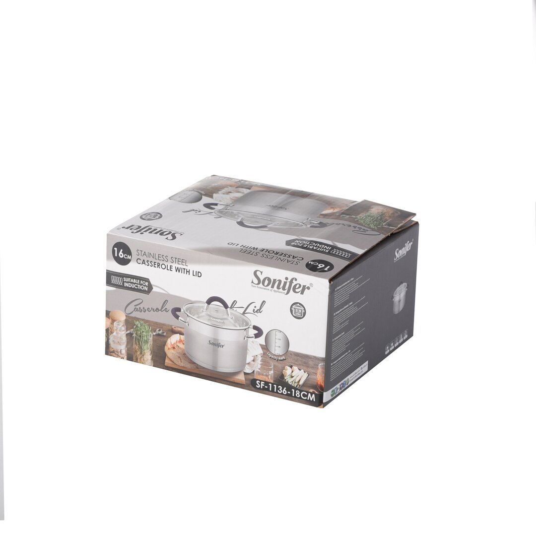 Sonifer Stainless Steel Pot Blue 18 Cm, 2.7 Lt, SF- 1136-18, 1 Piece