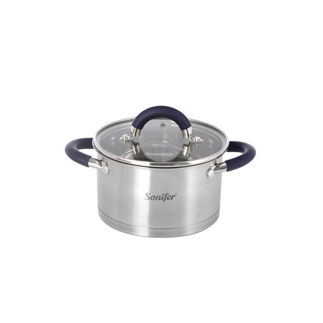 Sonifer Stainless Steel Pot Blue 16 Cm, 1.9 Lt, SF-1136-16, 1 Piece