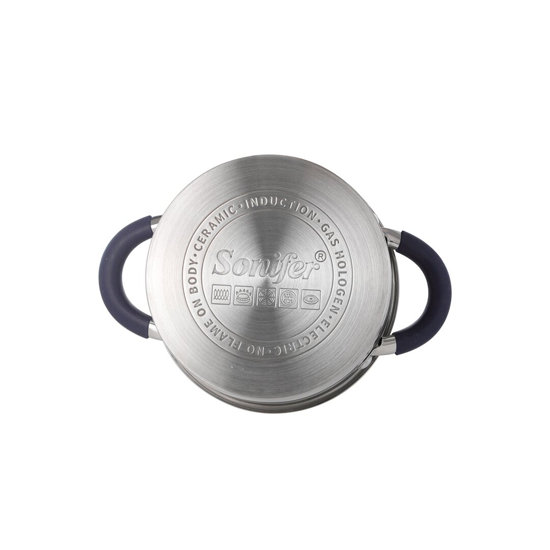 Sonifer Stainless Steel Pot Blue 16 Cm, 1.9 Lt, SF-1136-16, 1 Piece