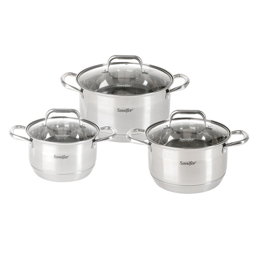 Sonifer Stainless Steel Cookware Set S SF-1139, 6 Pieces