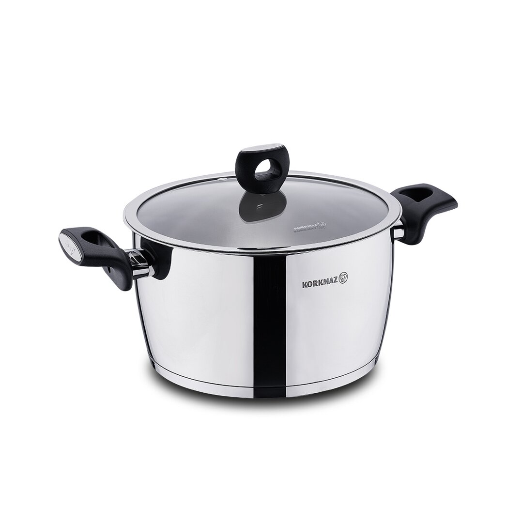 Korkmaz Nora Tenxhere me Kapak, 16 x 10 Cm, 2 Lt