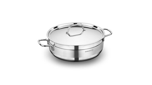 Korkmaz Alfa Stainless Steel Pot Low, 24x8 cm, 3.5 Lt, A1022, 1 Piece