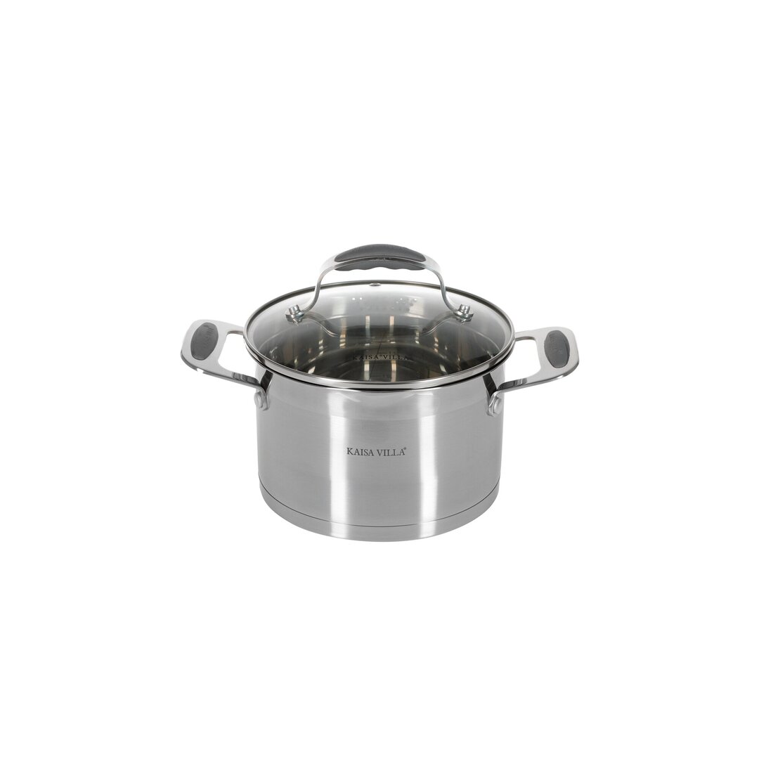 Kaisa Villa Stainless Steel Pot Set with Drain, 4 Pieces