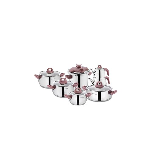 Korkmaz Bella Rosegold Set Tenxheresh Inoksi, 14 Copë