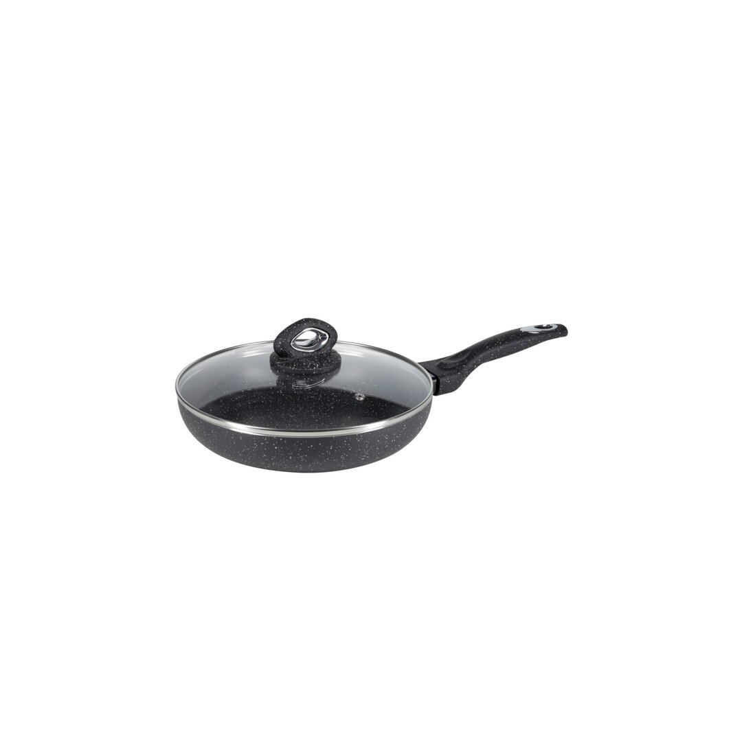 Midnight Basket Granite Frying Pan with Lid, 22 and 26 Cm, 2 Pieces