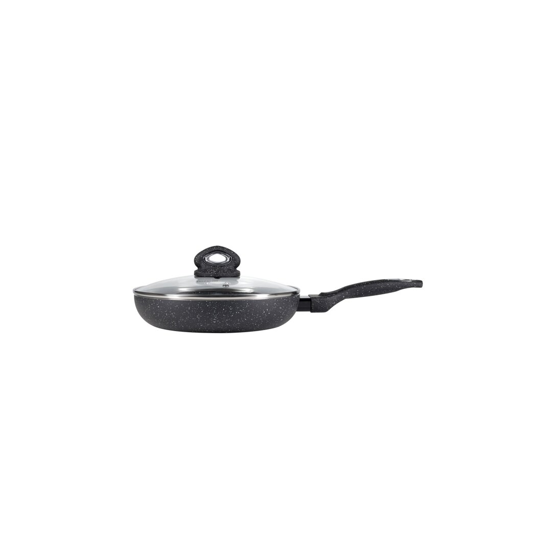 Midnight Basket Granite Frying Pan with Lid, 22 and 26 Cm, 2 Pieces