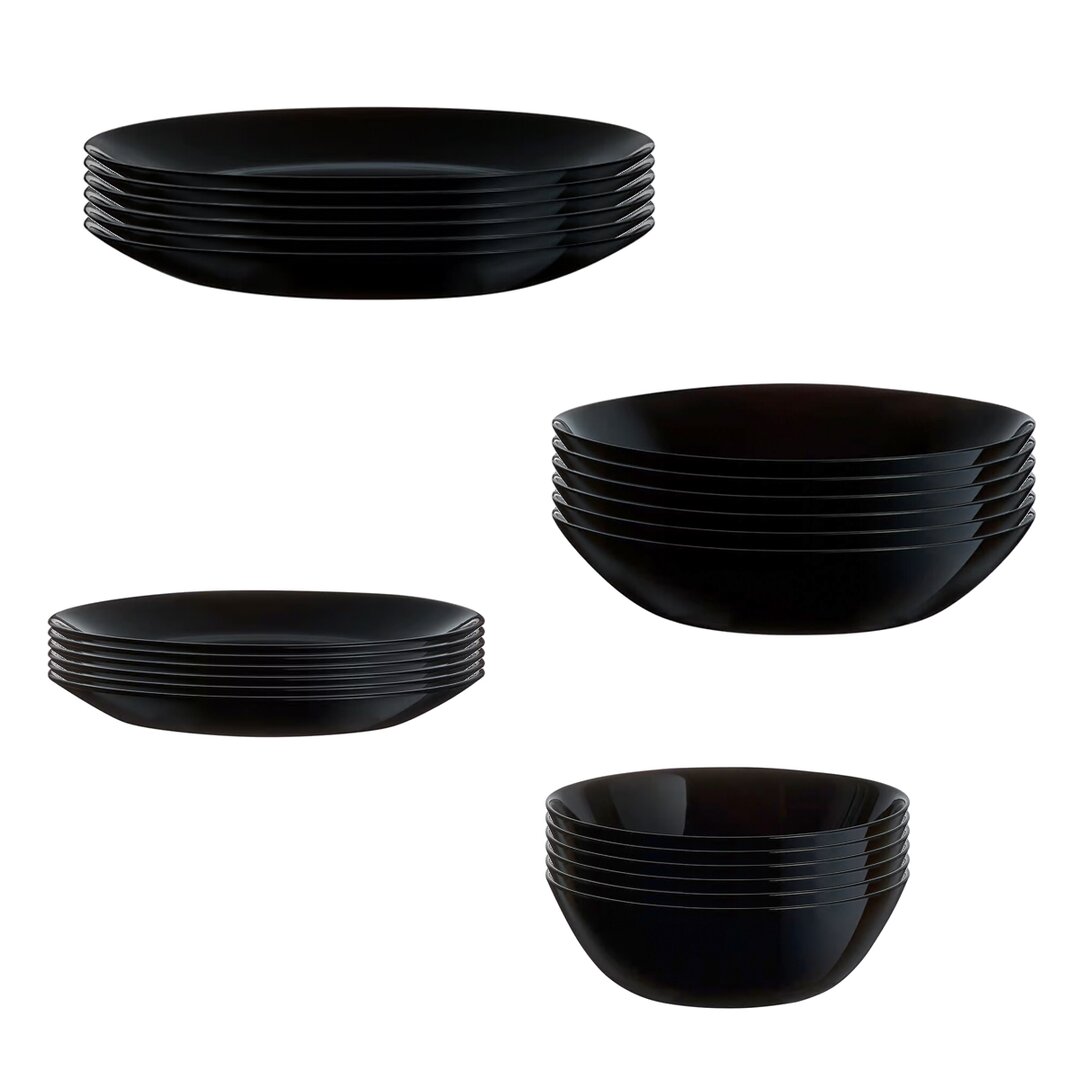 Shportë Luminarc Zelie Black Set Pjatash, 24 Copë