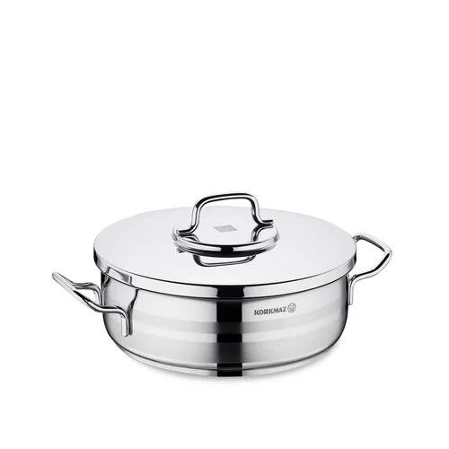 Korkmaz Astra 2 Stainless Steel Pot Low, 24x8 Cm, 3.5 Lt, A2034, 1 Piece