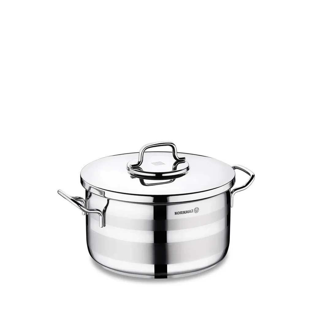 Korkmaz Astra 2 Pot Stainless Steel Casserole, 16x9 Cm, 1.8 lt, A2021, 1 Piece