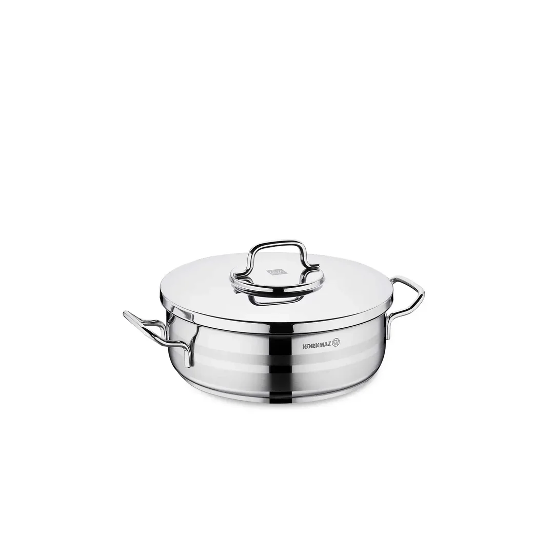 Korkmaz Astra 2 Stainless Steel Pot Extra Low, 32x9 Cm, 7 Lt, A2041, 1 Piece