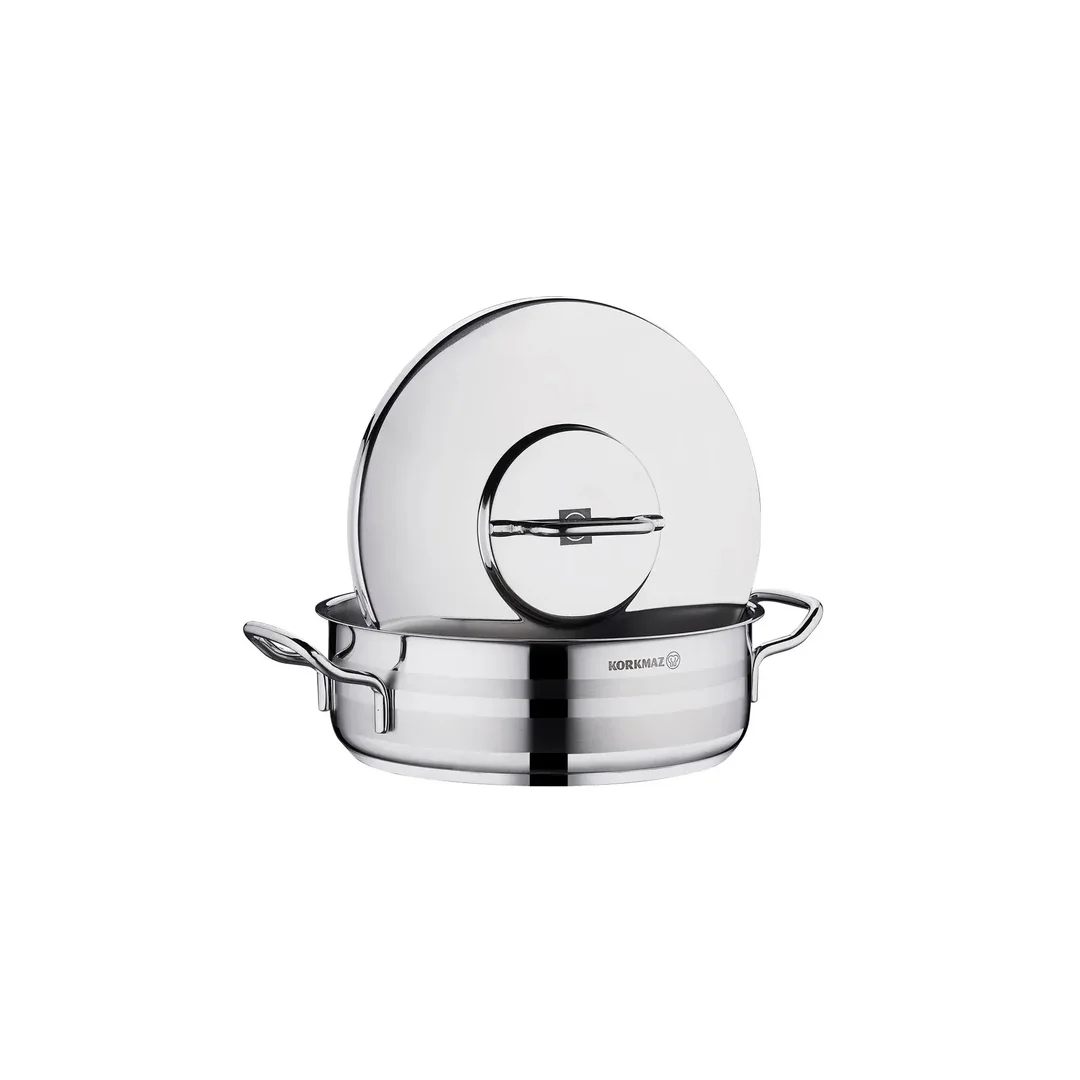 Korkmaz Astra 2 Stainless Steel Pot Extra Low, 32x9 Cm, 7 Lt, A2041, 1 Piece