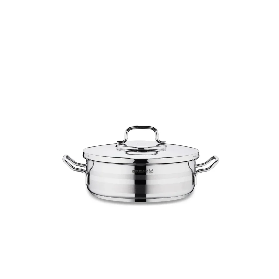 Korkmaz Astra 2 Stainless Steel Pot Extra Low, 32x9 Cm, 7 Lt, A2041, 1 Piece