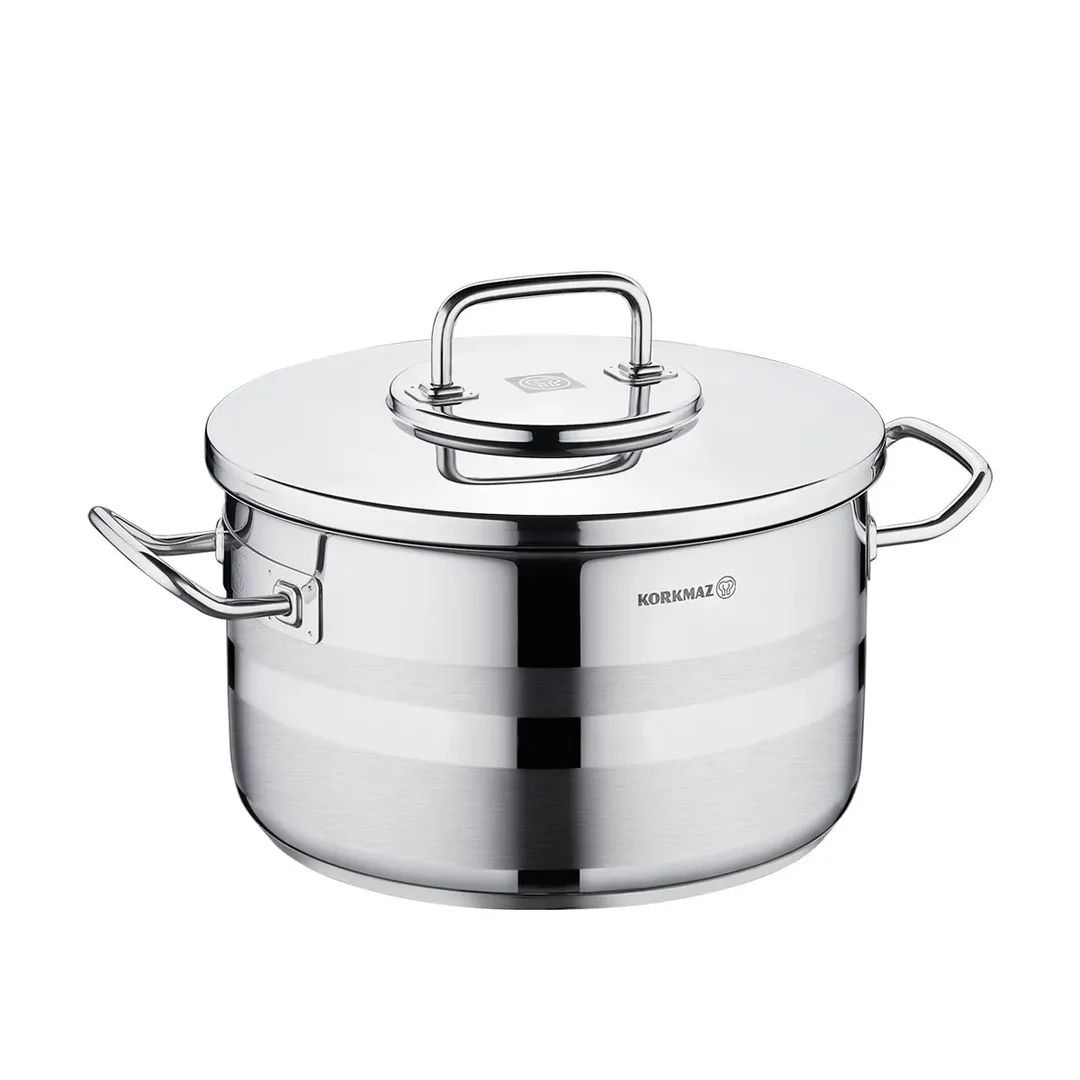 Korkmaz Astra 2 Pot Stainless Steel Casserole, 30x18 Cm, 12.5 Lt, A2028, 1 Piece