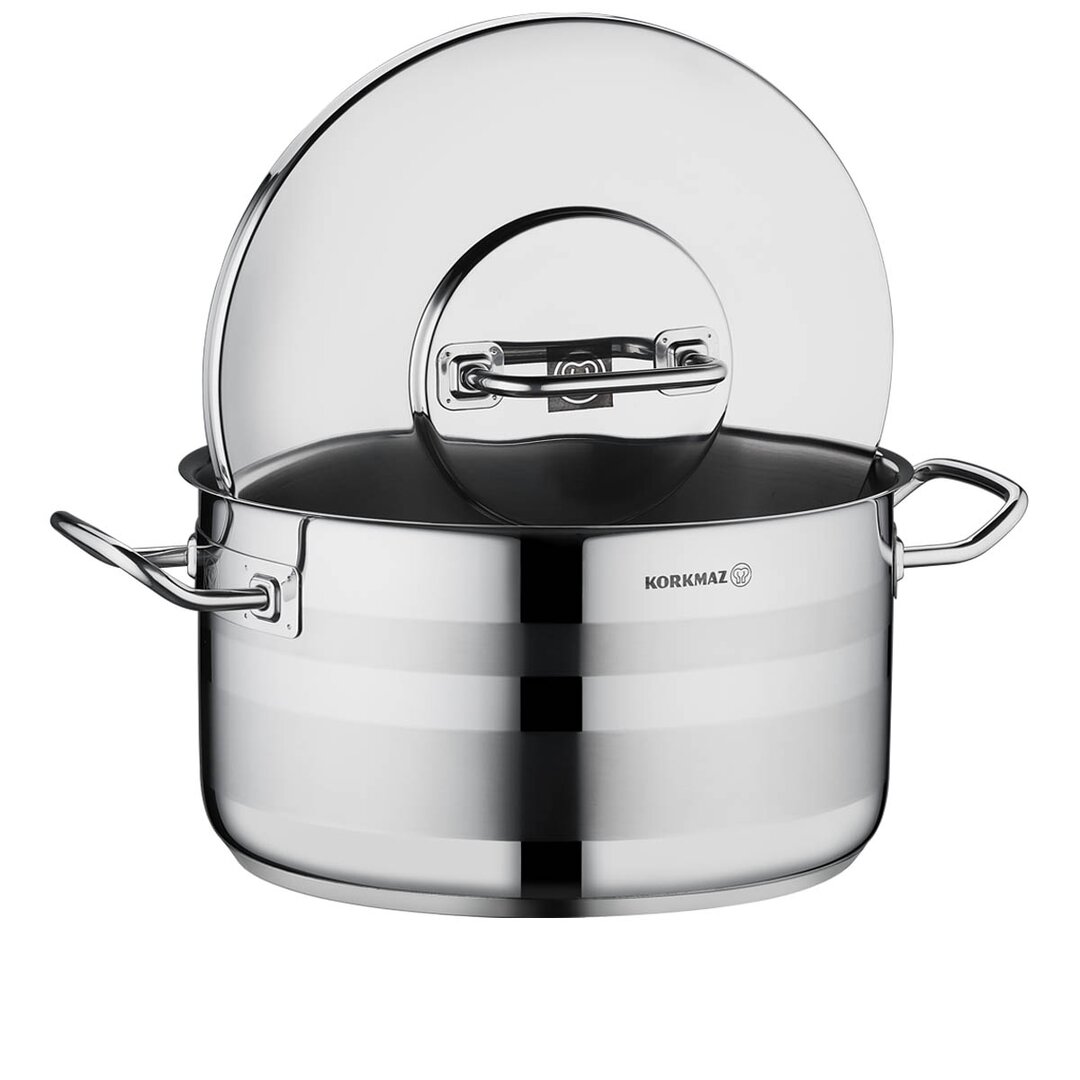 Korkmaz Astra 2 Pot Stainless Steel Casserole, 32x19 Cm, 15 Lt, A2029, 1 Piece