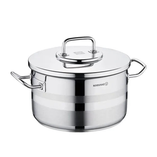 Korkmaz Astra 2 Pot Stainless Steel Casserole, 28x16 Cm, 9.5 Lt, A2027, 1 Piece