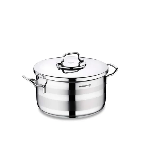 Korkmaz Astra 2 Pot Stainless Steel Casserole, 24x13 Cm, 5.75 Lt, A2025, 1 Piece