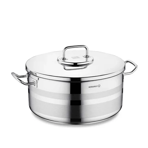 Korkmaz Astra 2 Stainless Steel Pot Low, 36x17 Cm, 17 Lt, A2039, 1 Piece