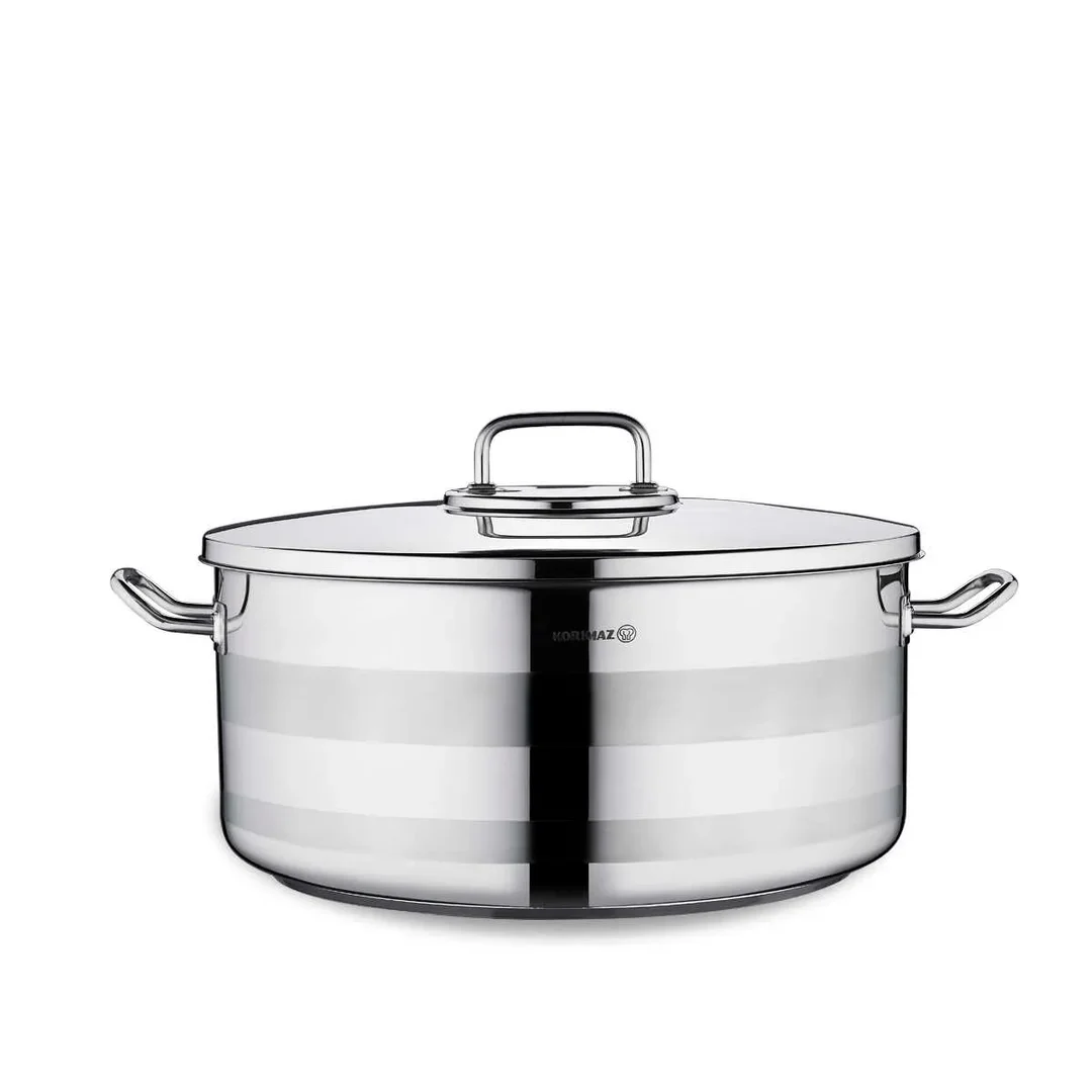 Korkmaz Astra 2 Stainless Steel Pot Low, 36x17 Cm, 17 Lt, A2039, 1 Piece
