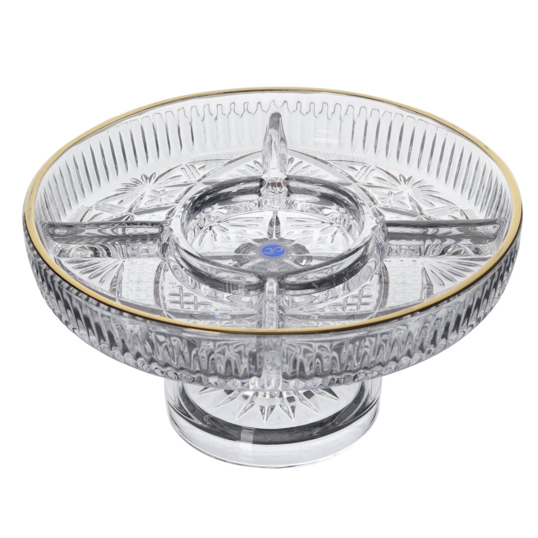 Royal Peanut Holder with 5 Compartments Plain Gold, 24x13.5 Cm, ​​17-8, 1 Piece