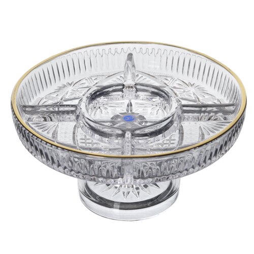 Royal Peanut Holder with 5 Compartments Plain Gold, 24x13.5 Cm, ​​17-8, 1 Piece