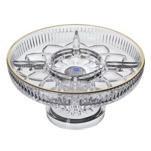 Royal Peanut Holder with 5 Compartments Mosaic Gold, 24x13.5 Cm, ​​17-11, 1 Piece