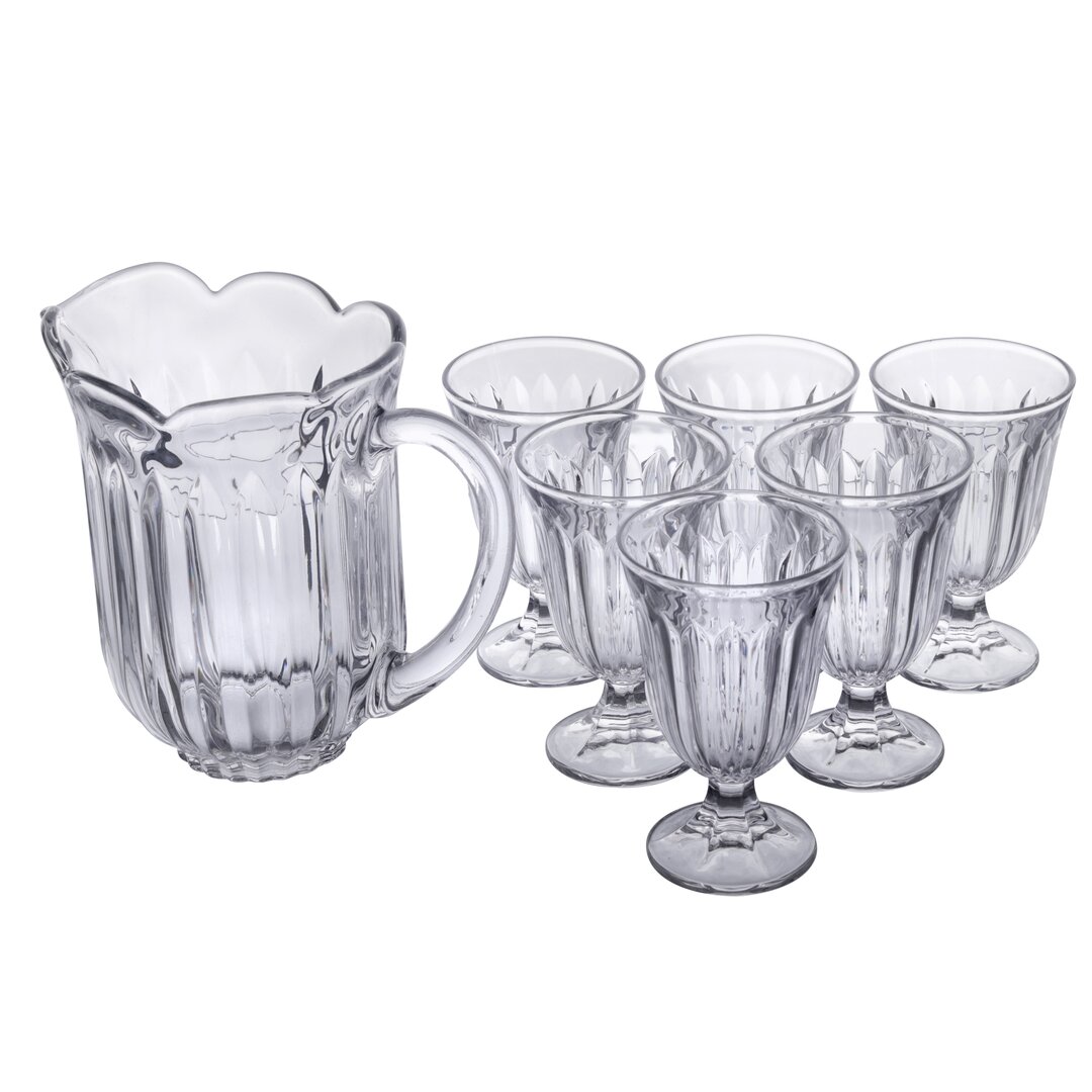 Jeneva Set of Glasses with Crown and Cane, 12-26 cm, 7 Pieces