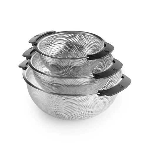 Isogona Bra Set Stainless Steel Strainer 2D 18-22-26 Cm, 3 Pieces
