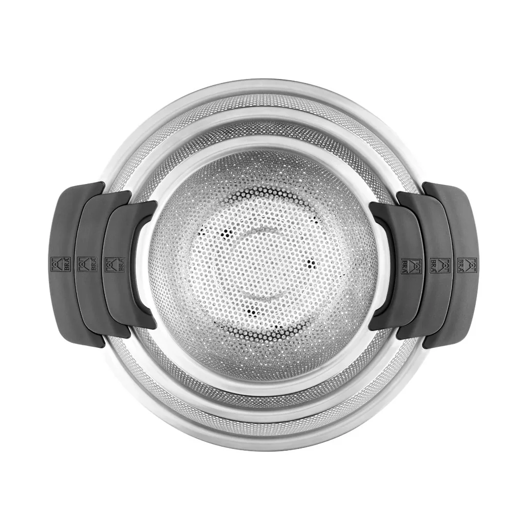 Isogona Bra Set Stainless Steel Strainer 2D 18-22-26 Cm, 3 Pieces