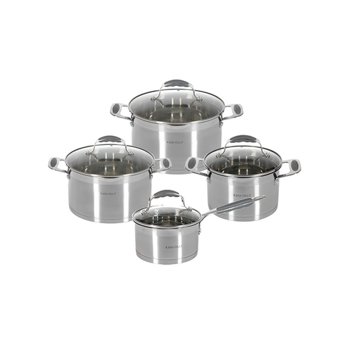 Kaisa Villa Stainless Steel Pot Set with Drain, 4 Pieces