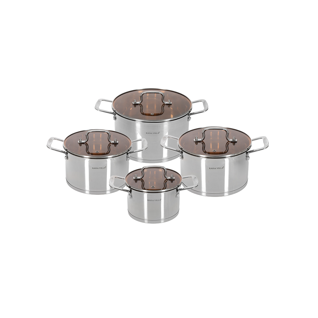 Basket Casserole Stainless Steel Half Pressure Cooker Set, 4 Pieces