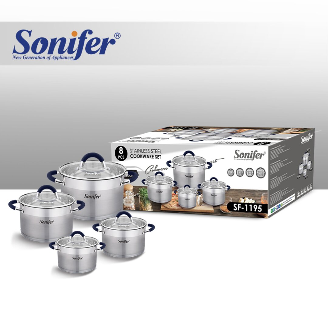 Sonifer Set Tenxheresh Inoksi Blue, Sf-1195, 8 Copë