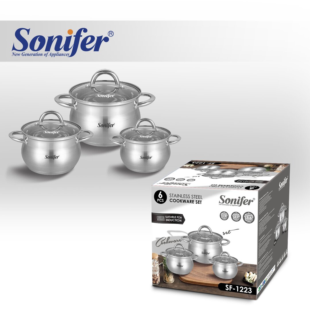 Sonifer Set Tenxheresh Inoksi, Sf-1223, 6 Copë