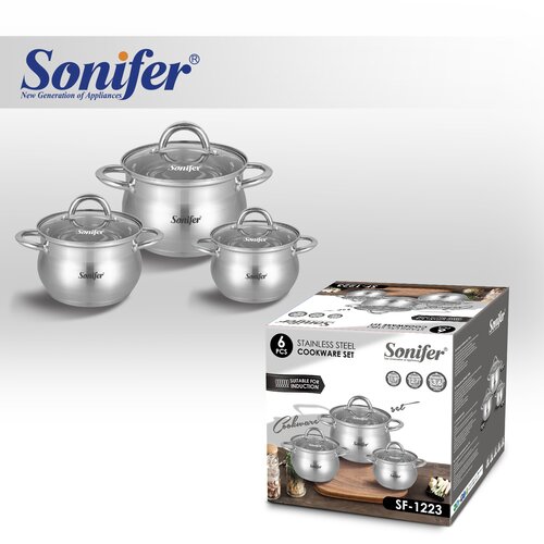 Sonifer Set Tenxheresh Inoksi, Sf-1223, 6 Copë