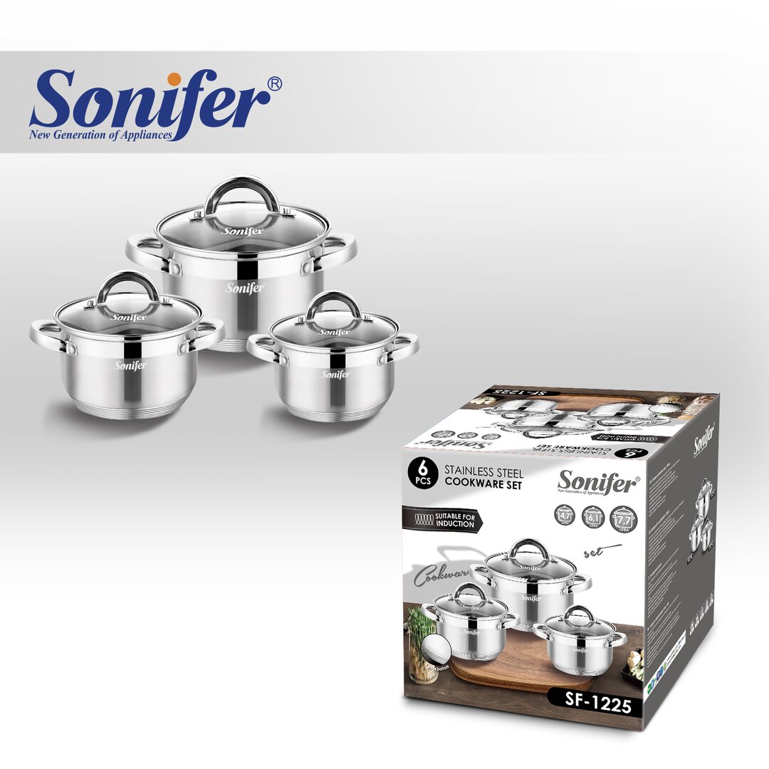 Sonifer Set Tenxheresh Inoksi, Sf-1225, 6 Copë