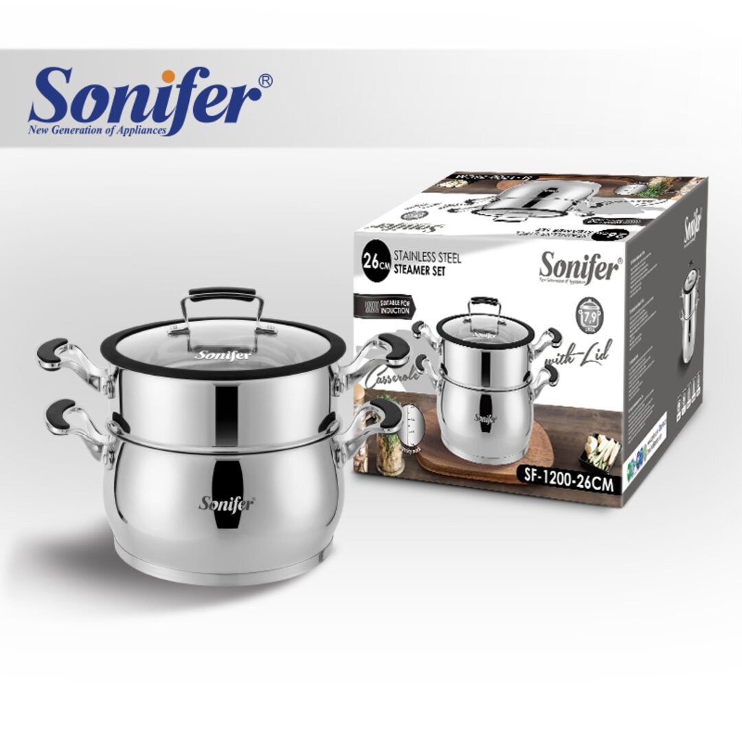Sonifer Set Tenxhere Banjëmari 26 Cm, 7.9 Lt, Sf-1200-26, 3 Copë