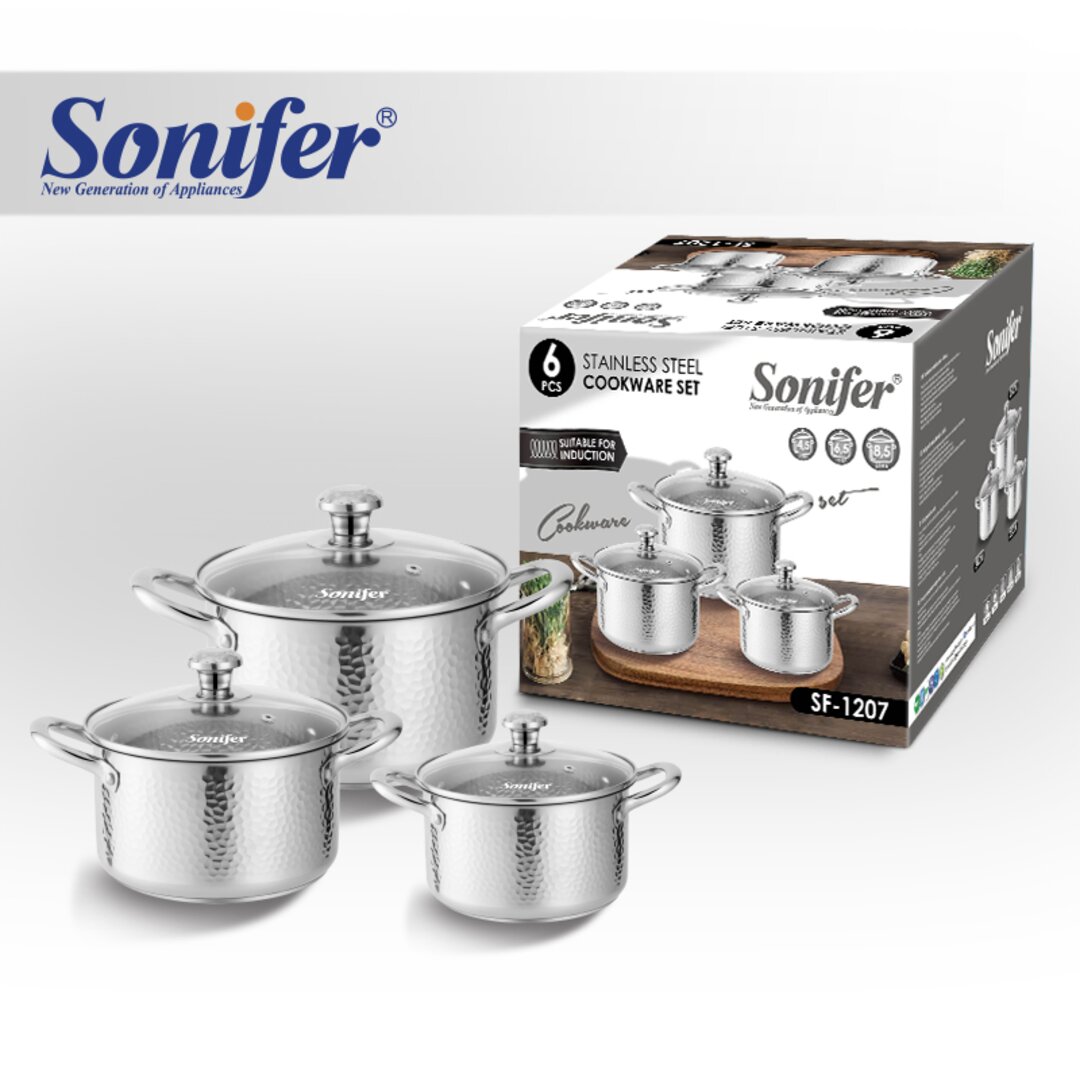Sonifer Set Tenxheresh Inoksi, Sf-1207, 6 Copë