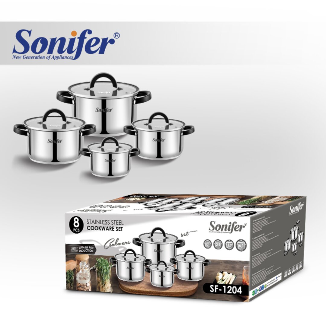 Sonifer Set Tenxheresh Inoksi, Sf-1204, 8 Copë