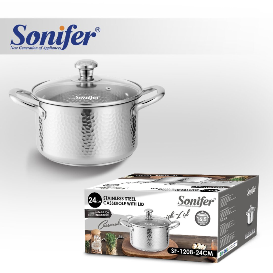 Sonifer Tenxhere Inoksi, 24x14.5 Cm, 6.5 Lt, Sf-1208-24, 1 Copë