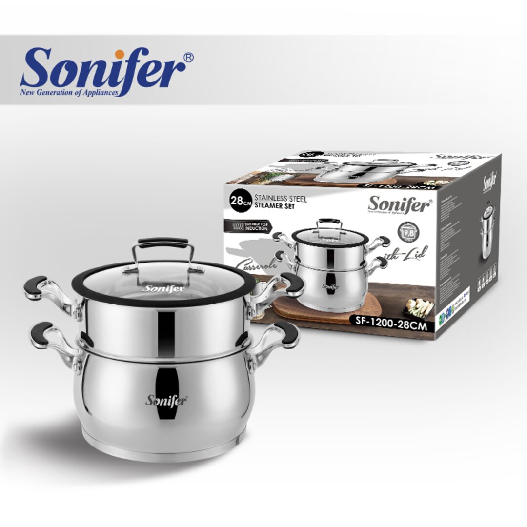 Sonifer Set Tenxhere Banjëmari 28 Cm, 9.8 Lt, Sf-1200-28, 3 Copë