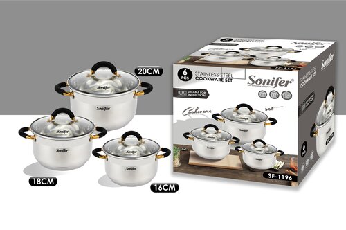 Sonifer Set Tenxheresh Inoksi Black, Sf-1196, 6 Copë
