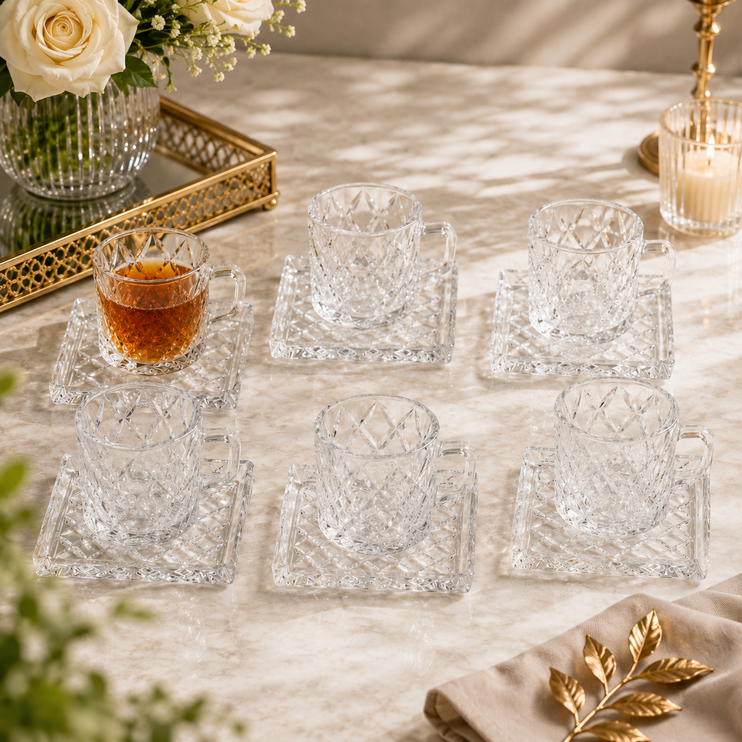 Square Mosaic Tea Cup, 65-44, 12 Pieces