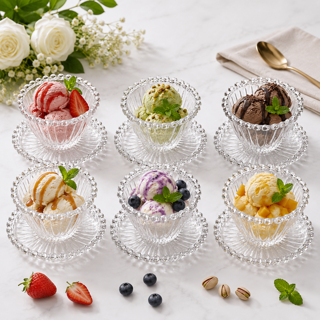 Pearl Cup Set Macedonia Line, 65-38, 12 Pieces