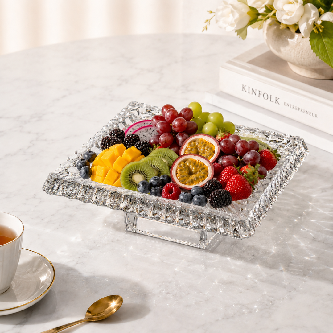 Crown Fruit Bowl with Throne, 29x29x9.5 Cm, 65-29, 1 Piece