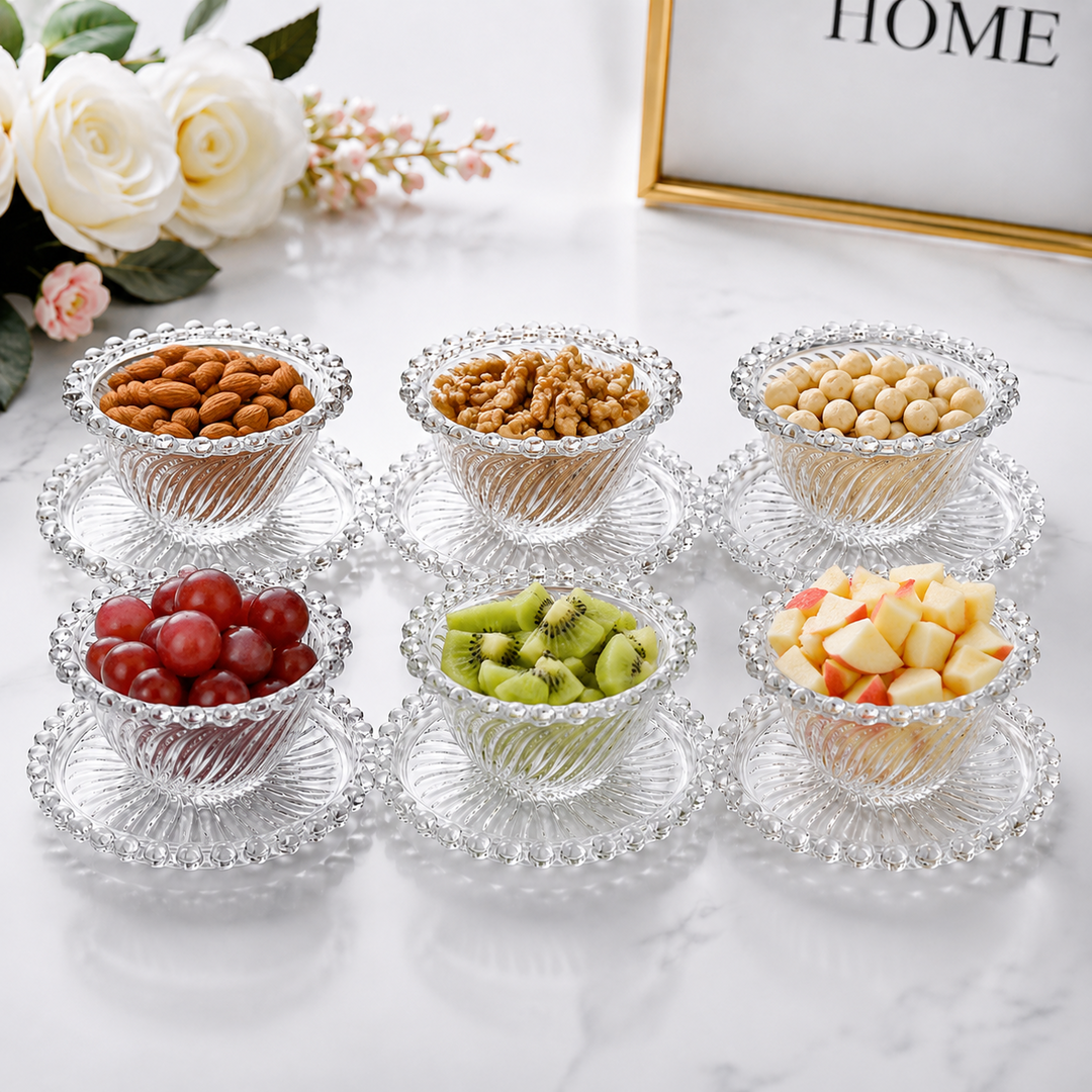 Pearl Set Cup Macedonia Wavy, 65-37, 12 Pieces