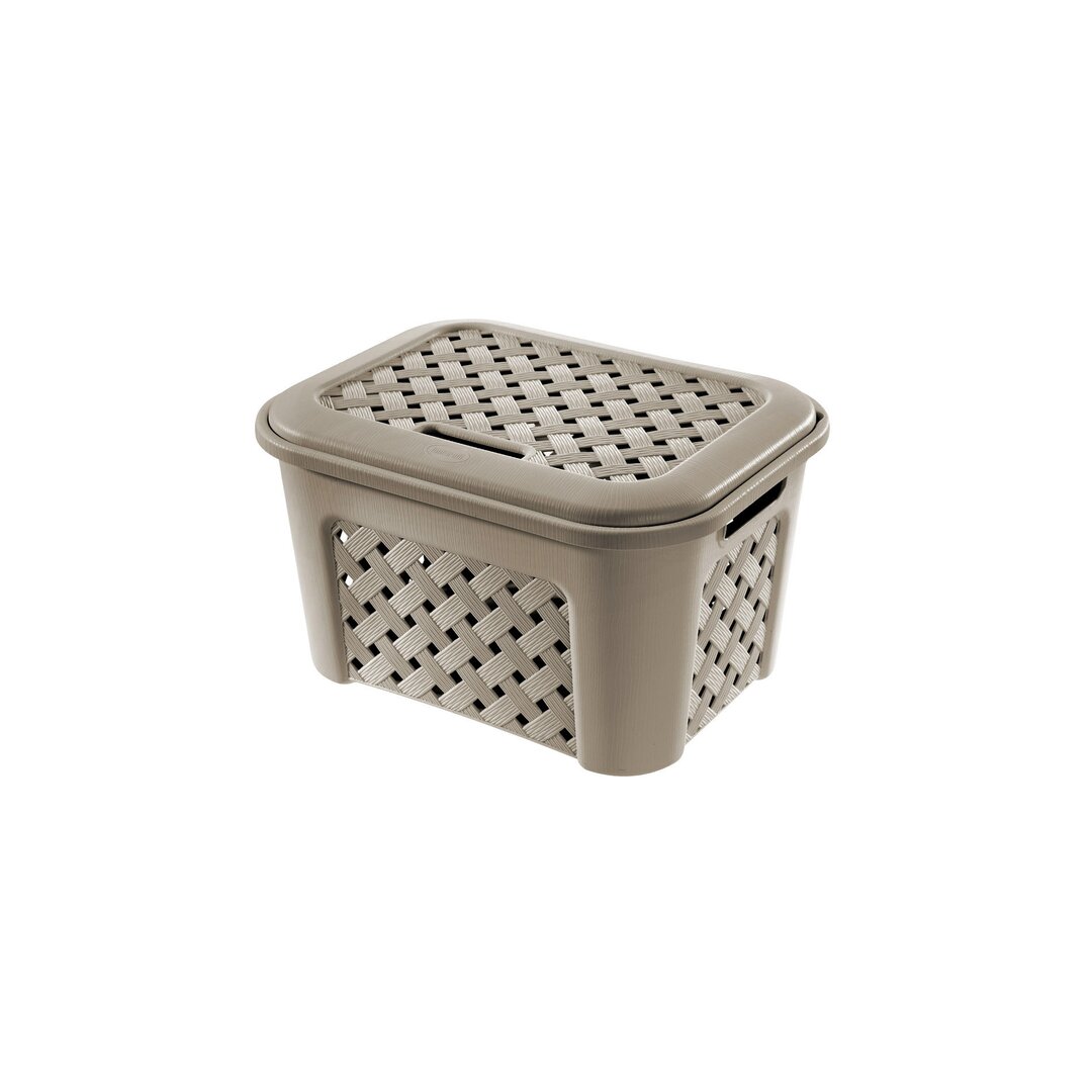Tontarelli Arianna Beige Kuti Organizimi me Kapak, 43.5x33.5x26 Cm, 23.6 Lt, 1 Copë